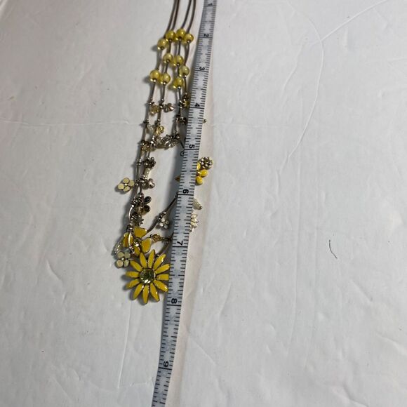 Pilgrim Danish Design Yellow Enamel Flower 2-Strand Necklace - Picture 8 of 8